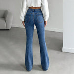 Women's Summer Elegant Flared Versatile Jeans, Slimming Fashion Long Pants