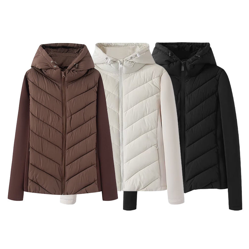 Hooded long sleeved slim fit jacket
