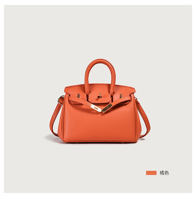 Bolso de mano clásico de piel sintética para mujer con asa superior