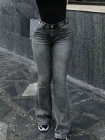 Summer Women's Fashionable Charming Flared Denim Pants, Versatile, Simple and Elegant Long Pants