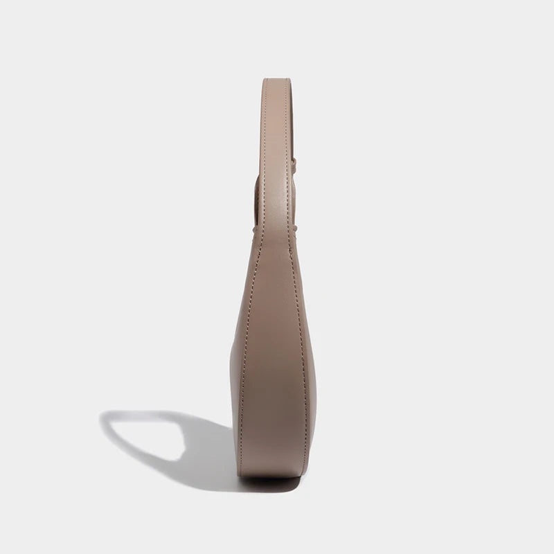 Bolso pequeño de hombro para mujer de piel sintética suave, con forma de media luna