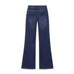Street high waisted flared pleated jeans