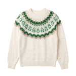 Round neck long sleeved sweater