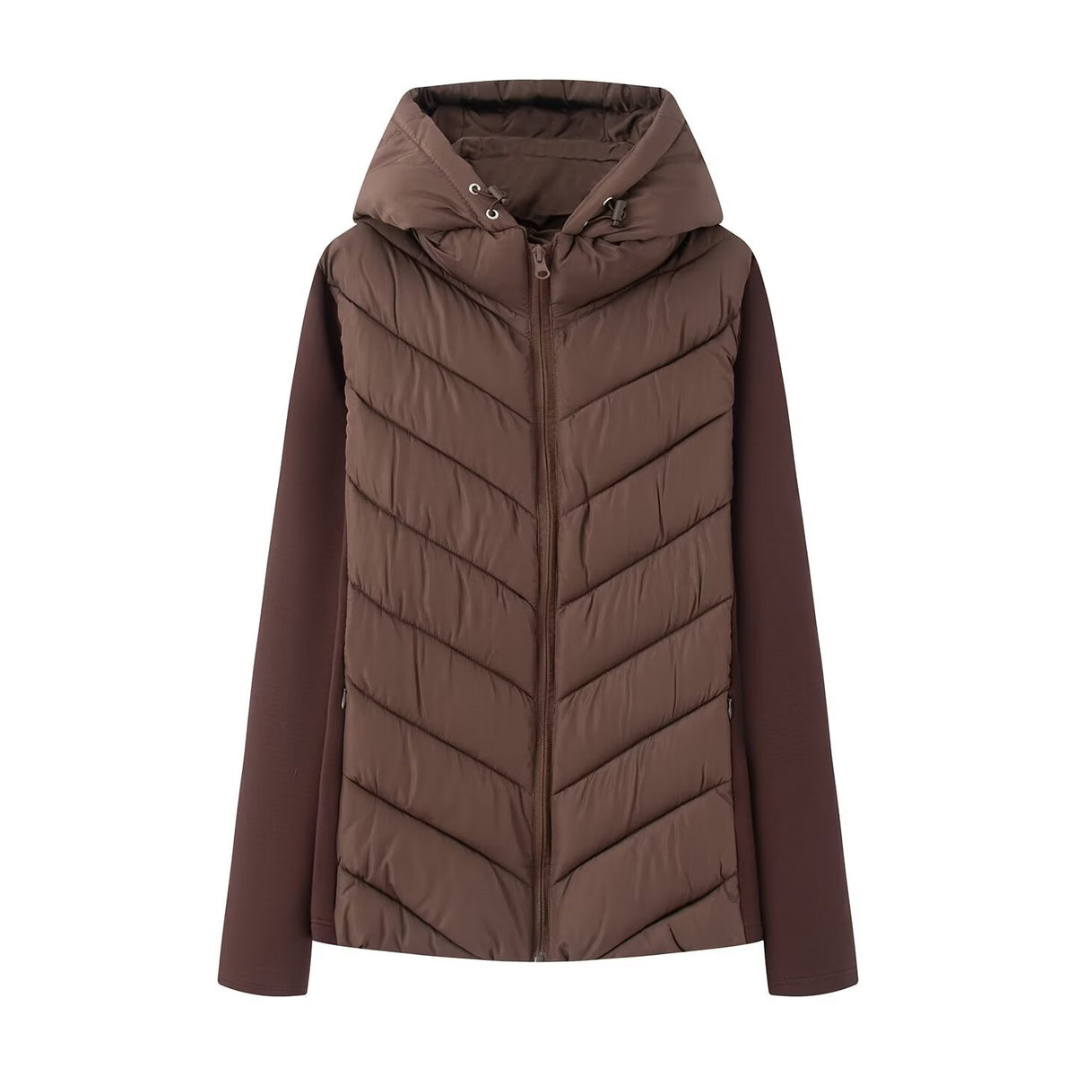 Hooded long sleeved slim fit jacket