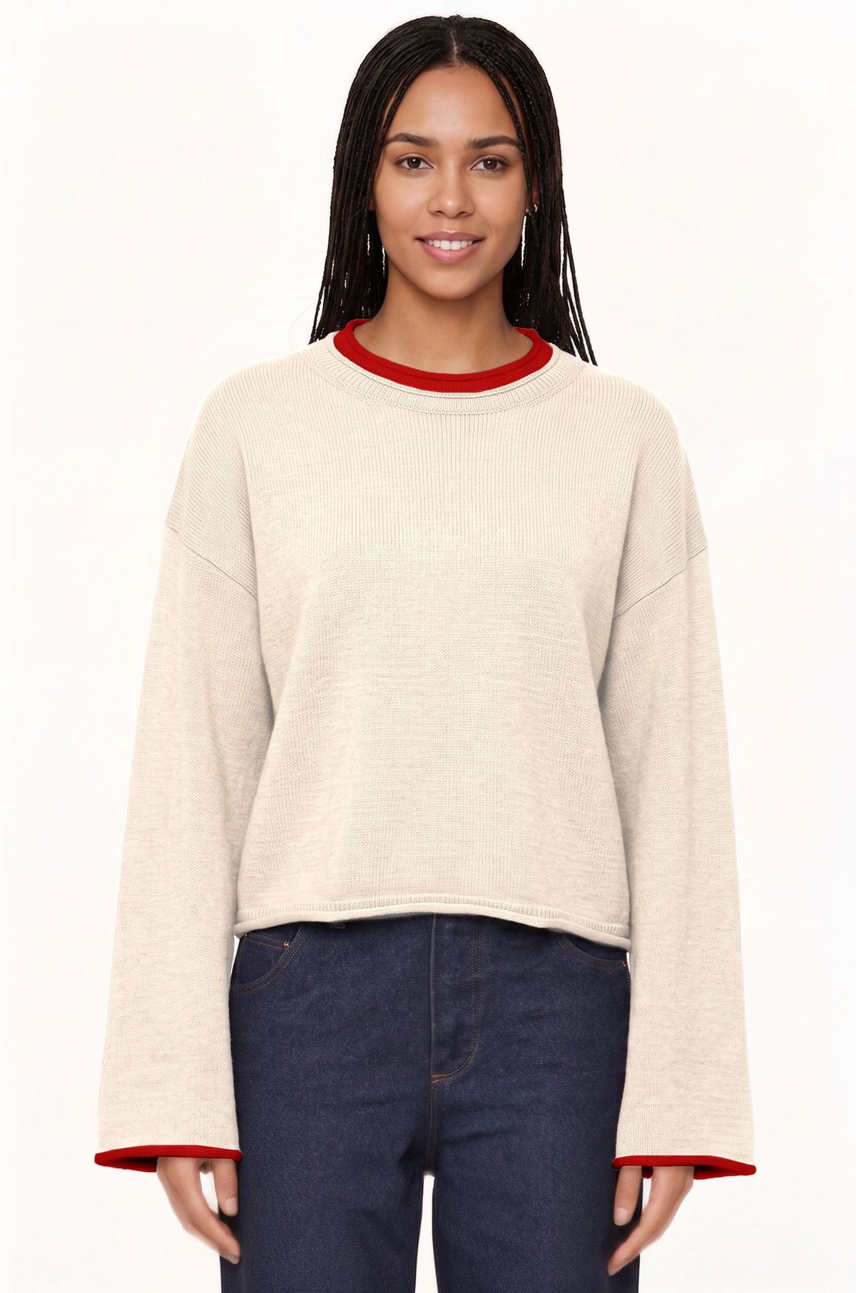 Women's loose round neck sweater
