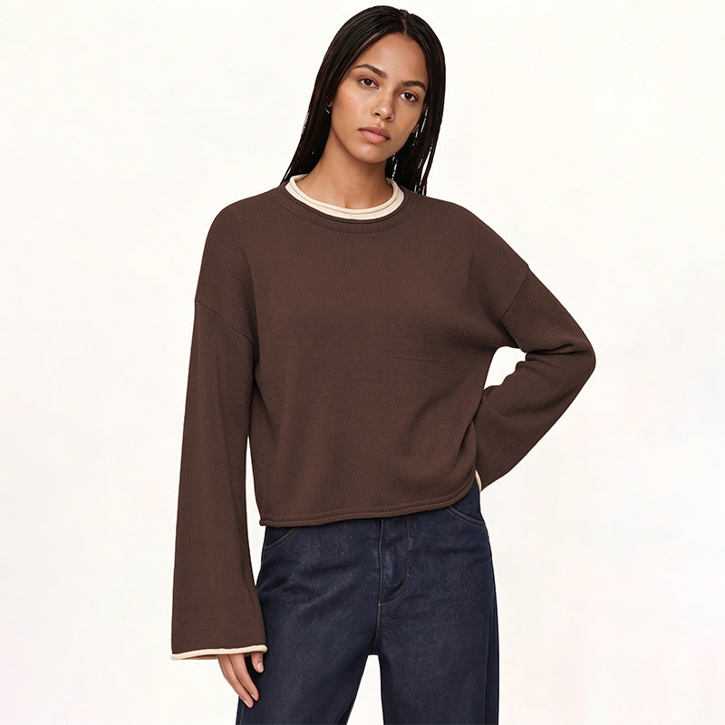 Women's loose round neck sweater