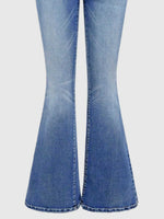 Blue Denim Long Pants with Embroidery Design