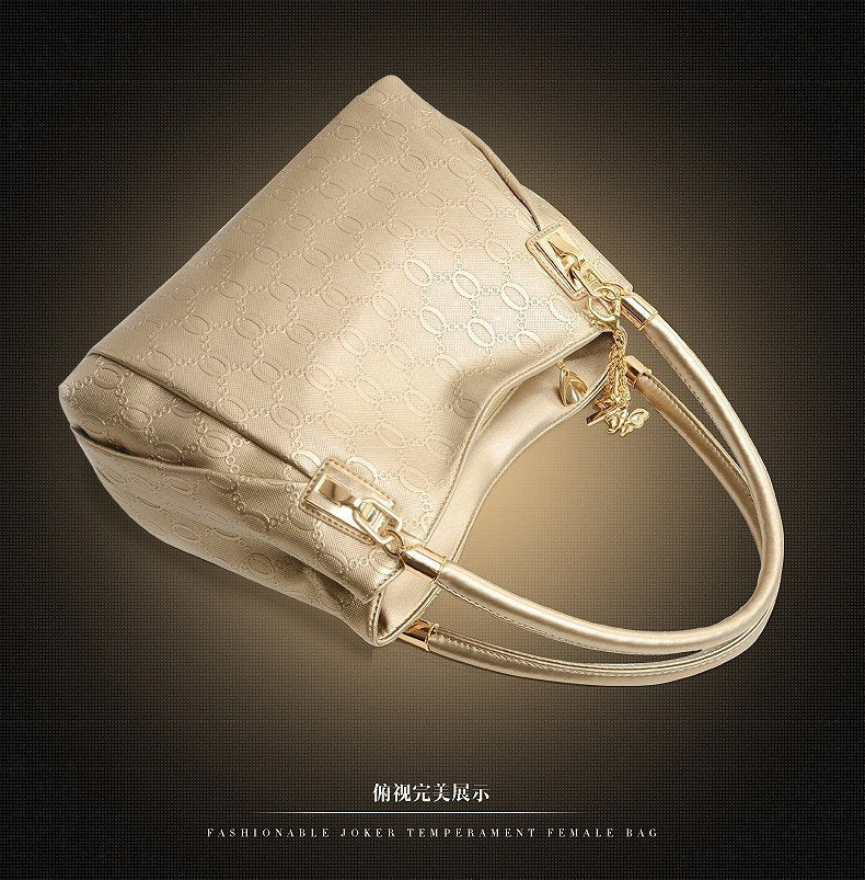 Conjunto de 3 piezas de piel sintética para mujer: bolso de mano, bandolera y monedero