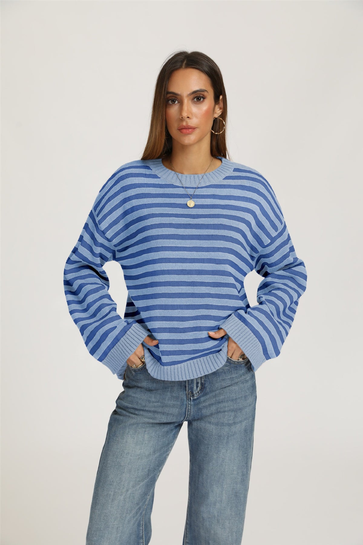 Striped loose sweater