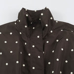 Polka dot stand up collar jacket