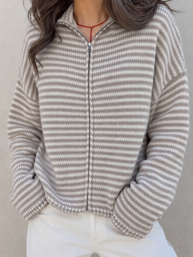 Contrasting striped sweater