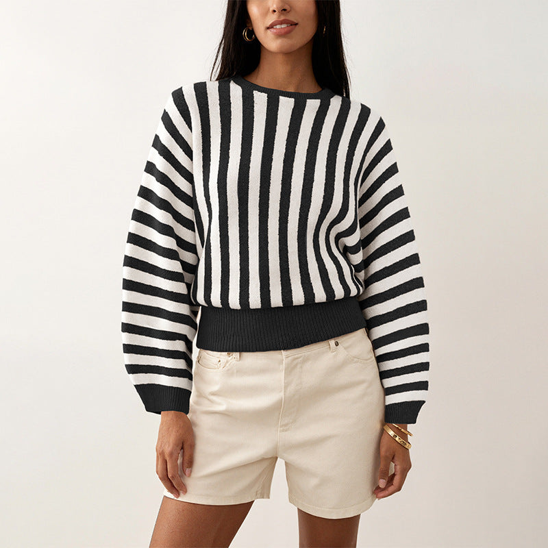 Striped long sleeved sweater