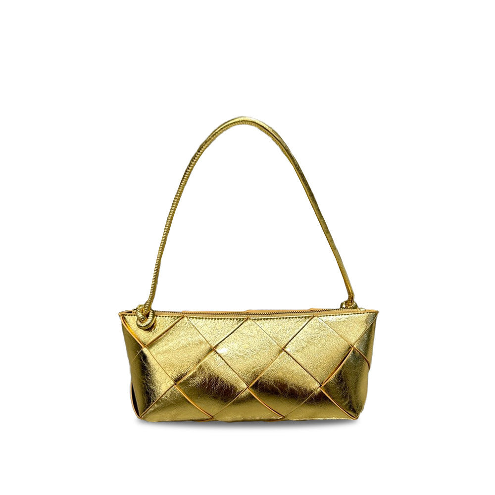 Bolso bandolera de piel auténtica trenzada para mujer