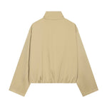 Loose double breasted shoulder strap stand up collar trench coat for women