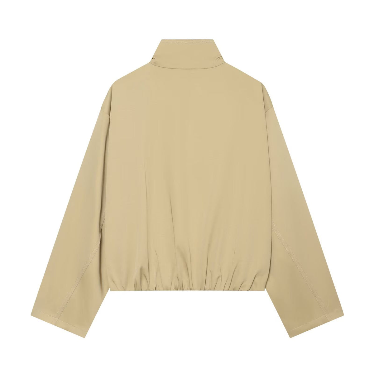 Loose double breasted shoulder strap stand up collar trench coat for women