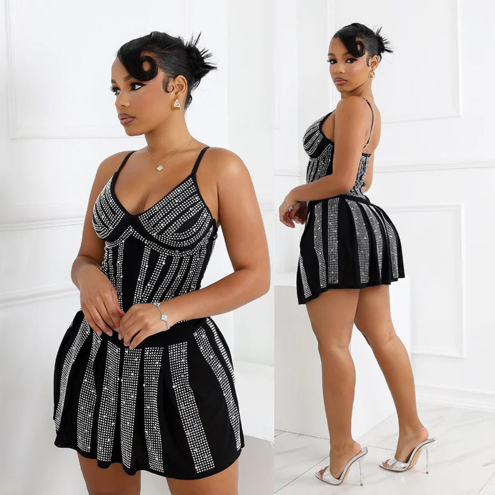 Vestido de fiesta sexy ajustado y sin tirantes