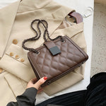 Bolso bandolera pequeño de piel sintética para mujer con cadena