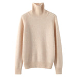 Women's Turtleneck Knit Sweater, Loose Fit Thickened Soft Pullover, Relaxed Style Long Sleeve Top