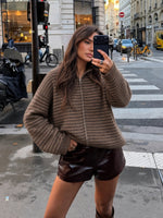 Contrasting striped sweater