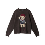 HeyHenry Bear Couple Sweaters Round Neck Loose Knit Pullover Casual Inner
