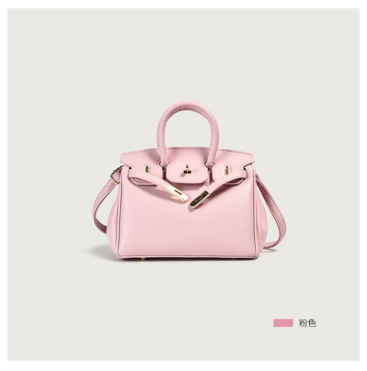 Bolso de mano clásico de piel sintética para mujer con asa superior