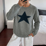 Loose five pointed star pullover sweater