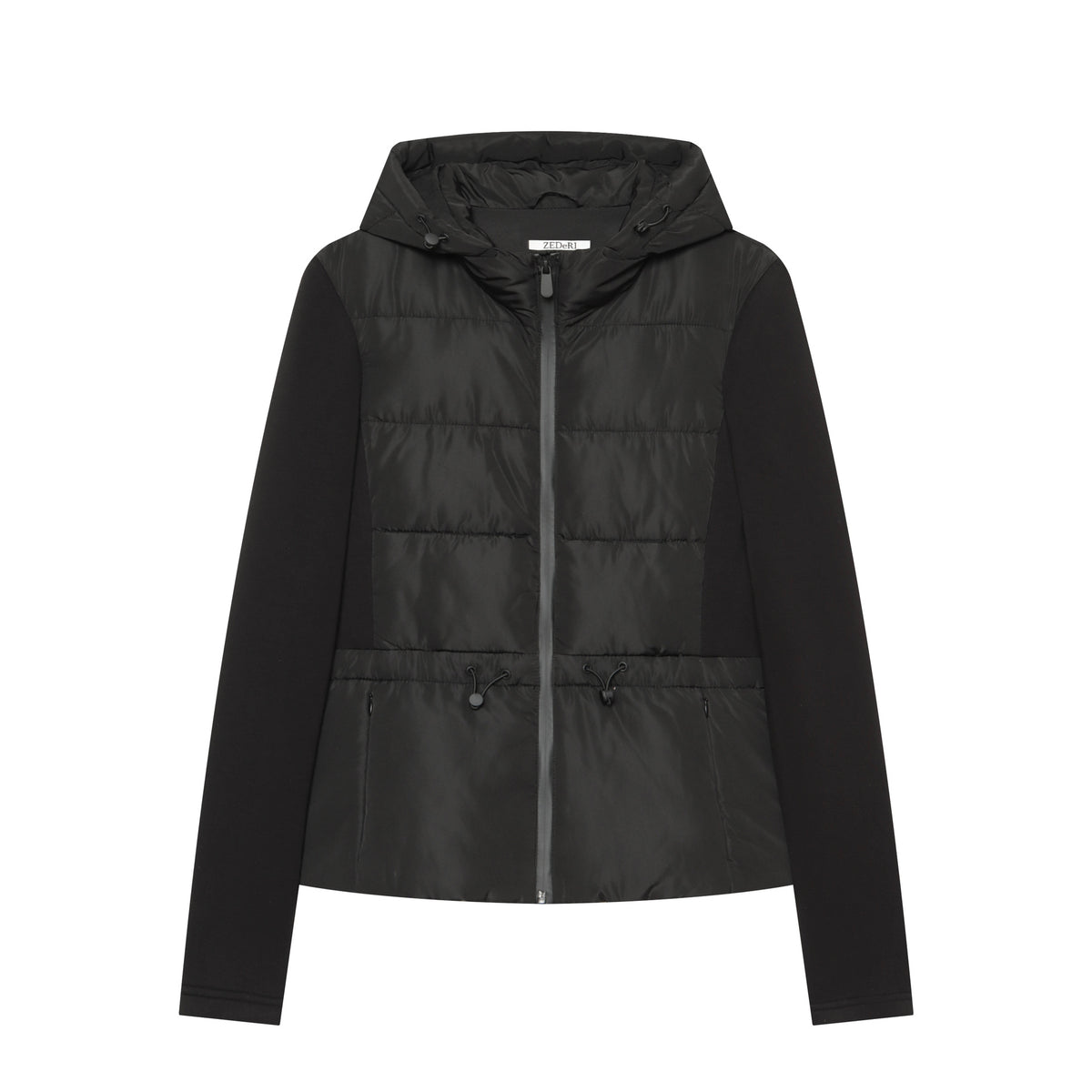 Hooded long sleeved jacket