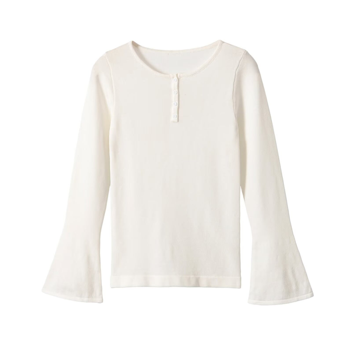 Horn long sleeved round neck knitted sweater for women