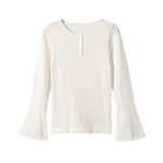 Horn long sleeved round neck knitted sweater for women