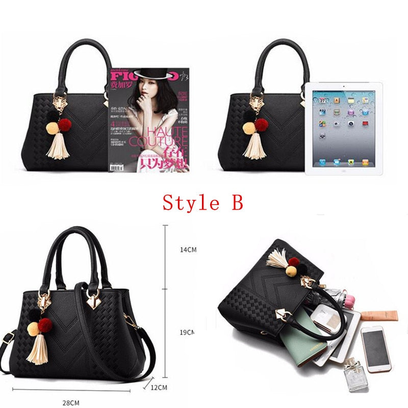 Bolso de mano y bandolera para mujer con bordado y asa superior