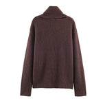 Solid color pullover knitted sweater