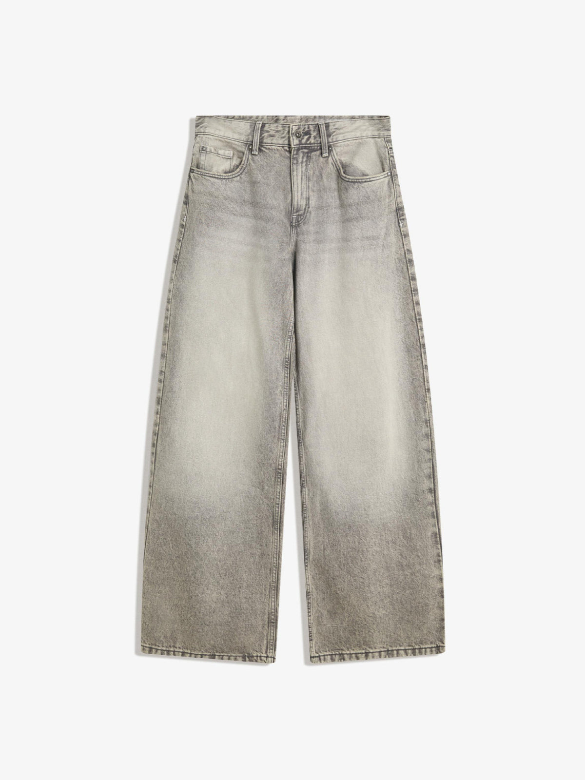 High-Waisted Straight-Leg Tapered Casual Multi-Color Ins Style Wide-Leg Floor-Length Jeans Pants
