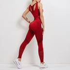 High Waist Slimming Peach Bottom Hollow Out Women's Yoga Pants Set