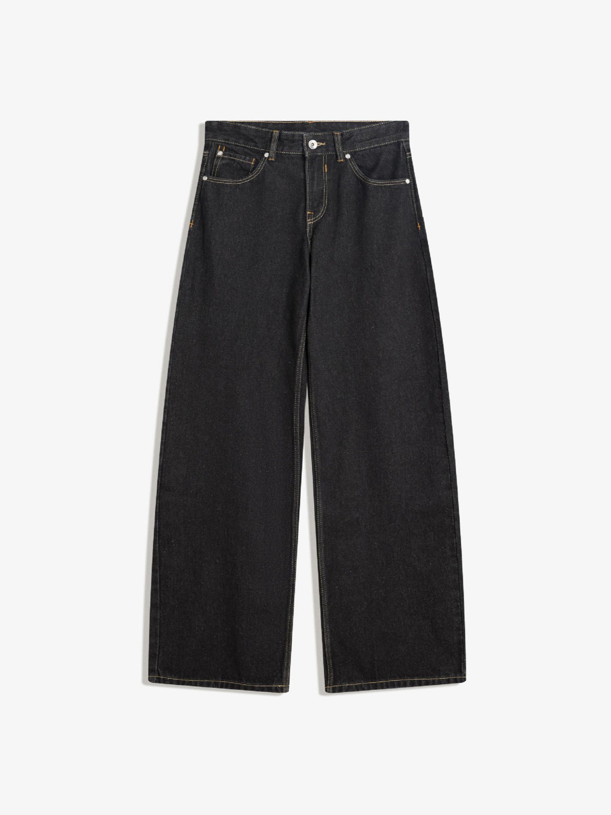 High-Waisted Straight-Leg Tapered Casual Multi-Color Ins Style Wide-Leg Floor-Length Jeans Pants