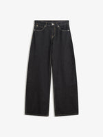 High-Waisted Straight-Leg Tapered Casual Multi-Color Ins Style Wide-Leg Floor-Length Jeans Pants