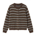 Striped cardigan women's sweater
