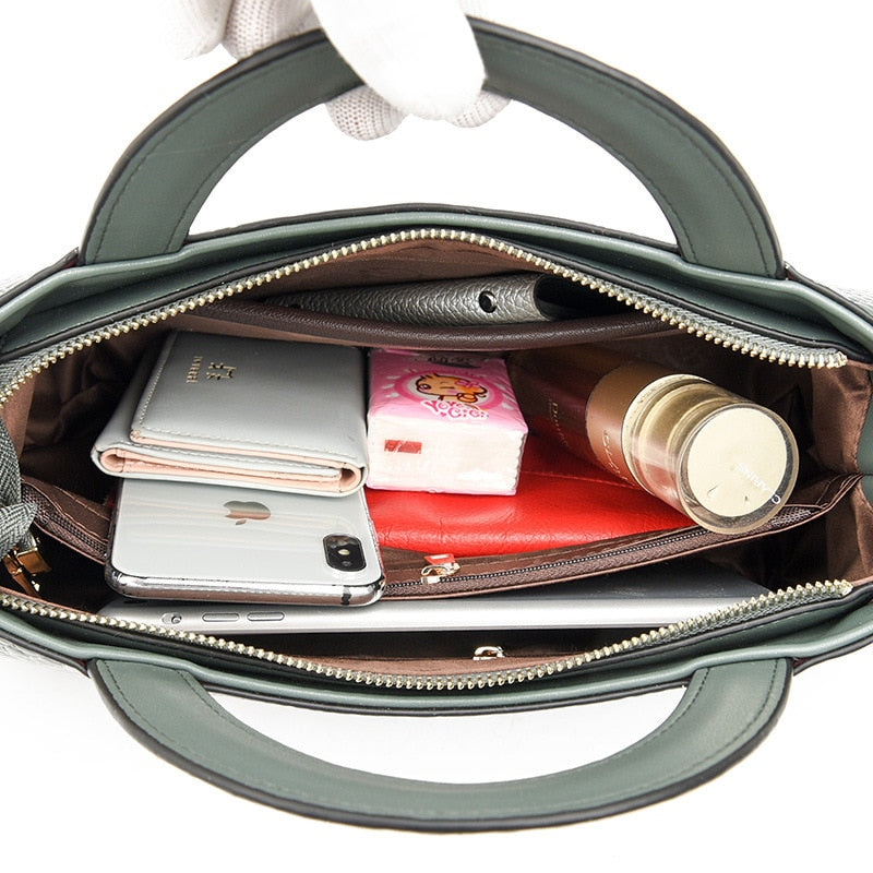 Bolso de hombro y bandolera para mujer de gran capacidad, con diseño en relieve