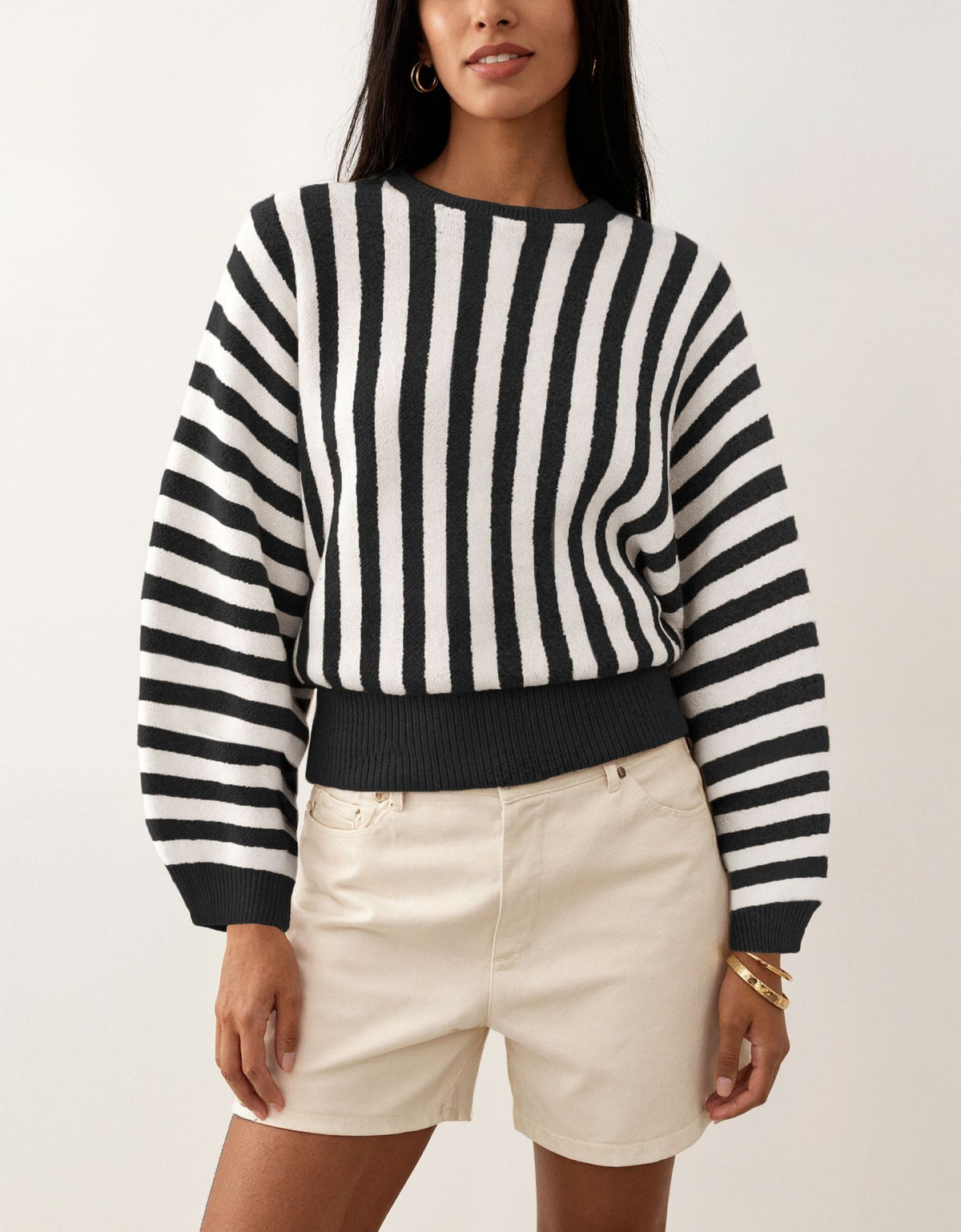 Striped long sleeved sweater