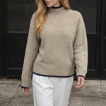 Half high neck sweater for women