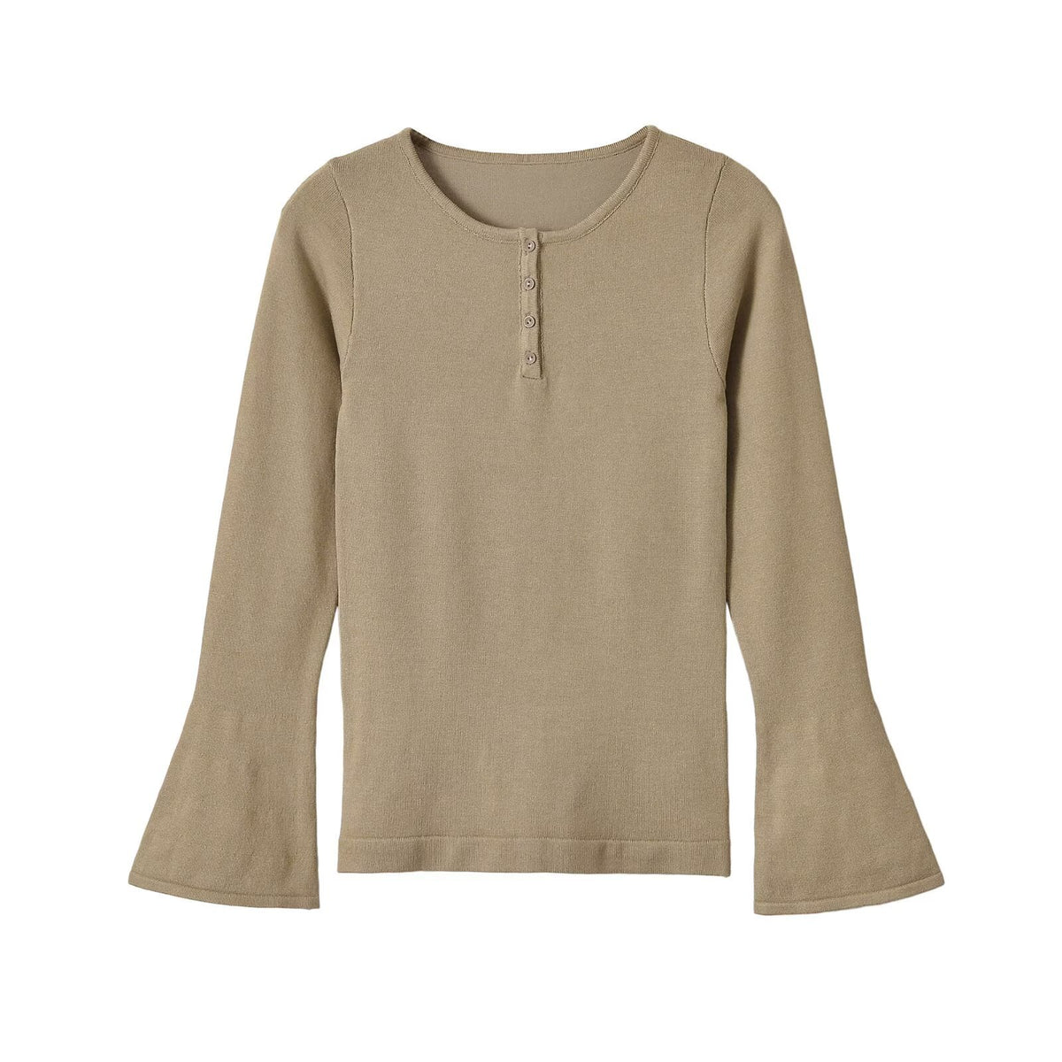 Horn long sleeved round neck knitted sweater for women