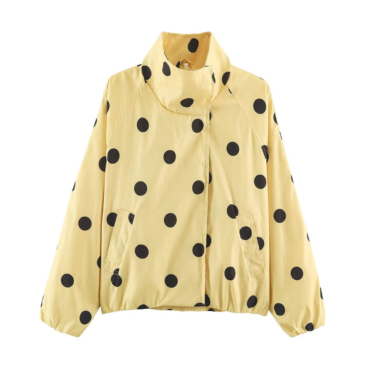 Street polka dot printed pilot jacket