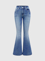 Blue Denim Long Pants with Embroidery Design