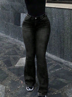 Summer Women's Fashionable Charming Flared Denim Pants, Versatile, Simple and Elegant Long Pants