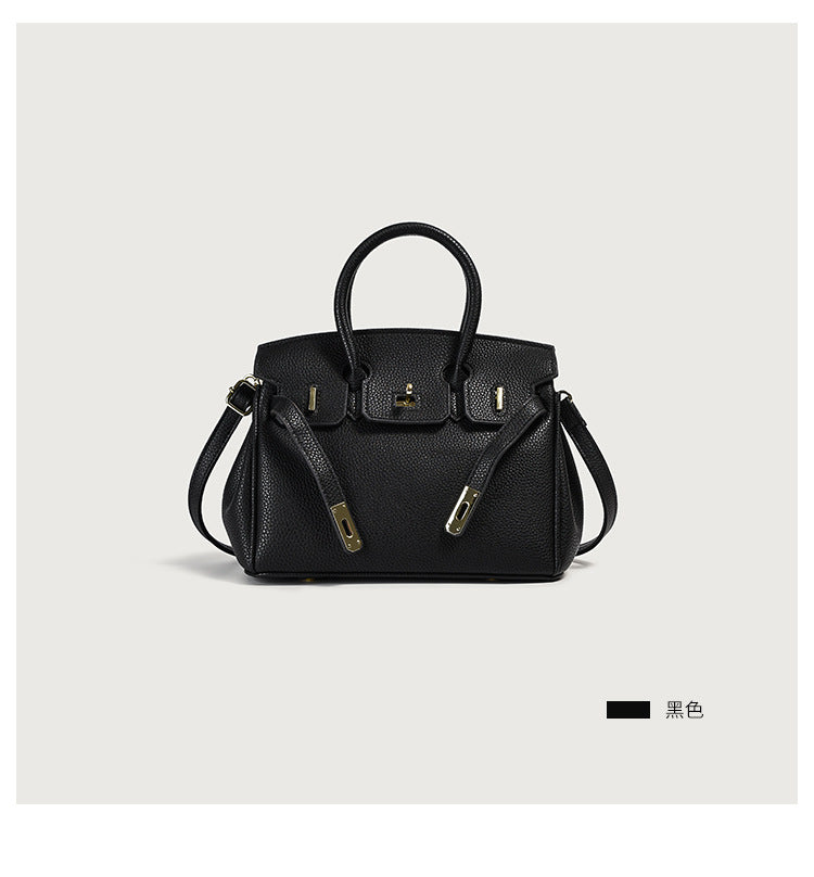 Bolso de mano clásico de piel sintética para mujer con asa superior