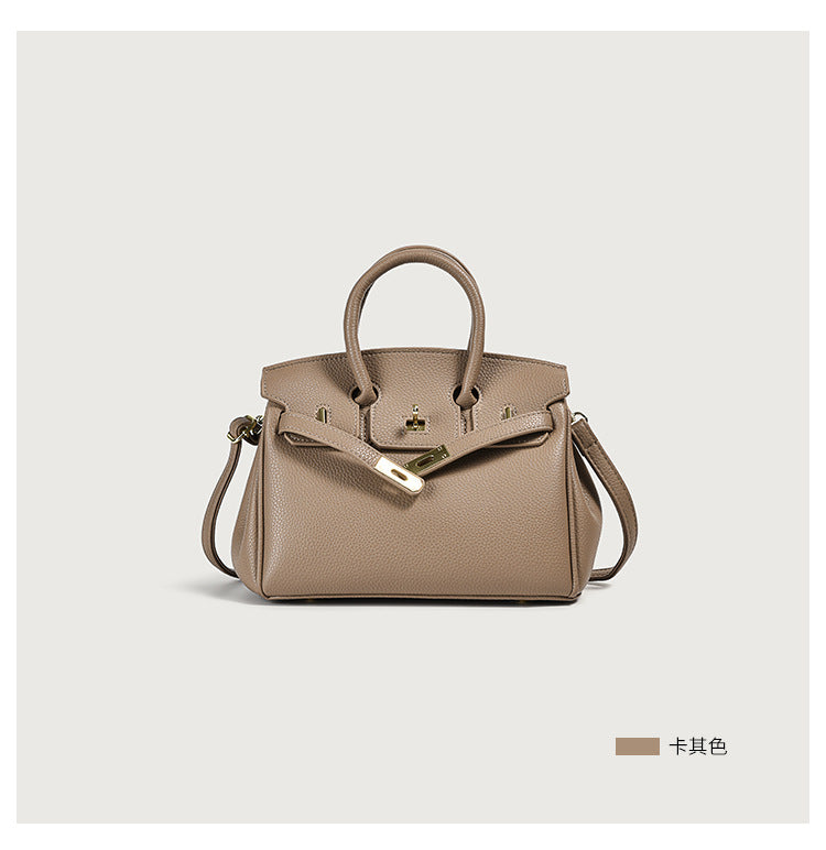 Bolso de mano clásico de piel sintética para mujer con asa superior