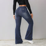 Style High-Waisted Flared Jeans Casual Versatile Denim Flare Pants