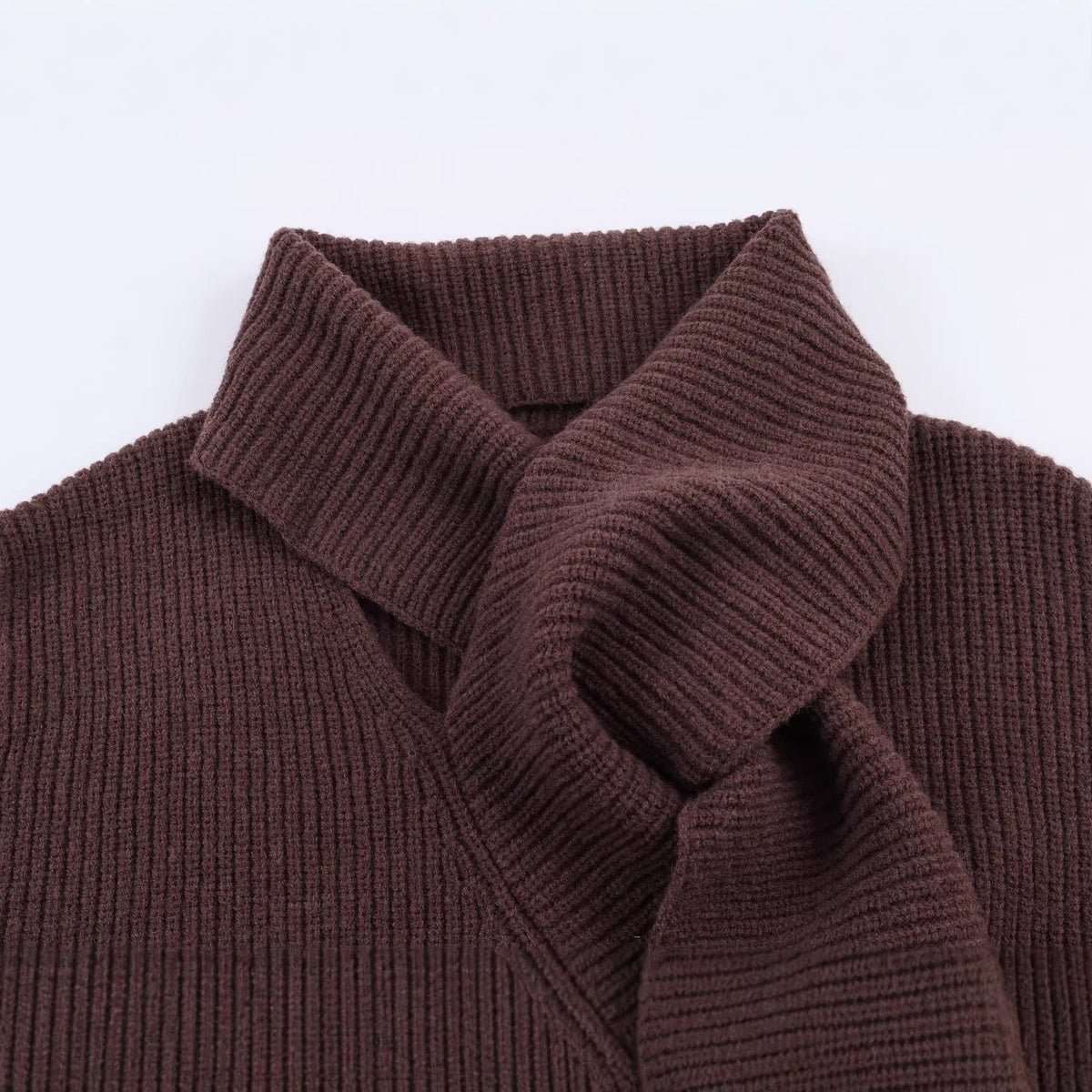 Solid color pullover knitted sweater