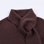 Solid color pullover knitted sweater