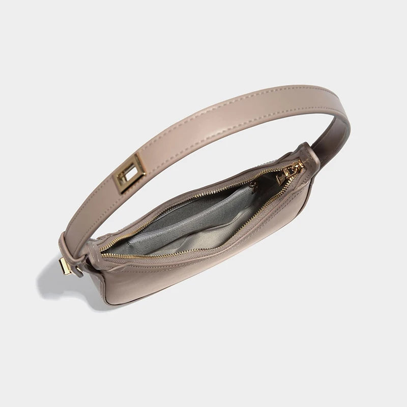 Bolso pequeño de hombro para mujer de piel sintética suave, con forma de media luna