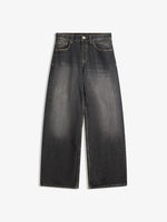 High-Waisted Straight-Leg Tapered Casual Multi-Color Ins Style Wide-Leg Floor-Length Jeans Pants